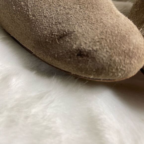 Coach Pauline leather suede khaki & Tan straps ankle boots side zipper s… - Picture 12 of 15